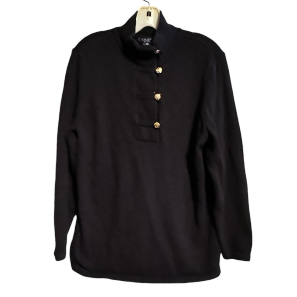 Vintage Chaps Black Cotton Sweater
